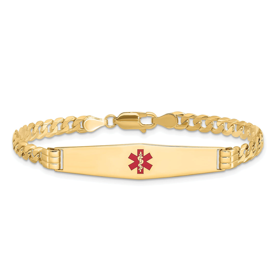 14K Yellow Gold Curb Link Medical ID Bracelet