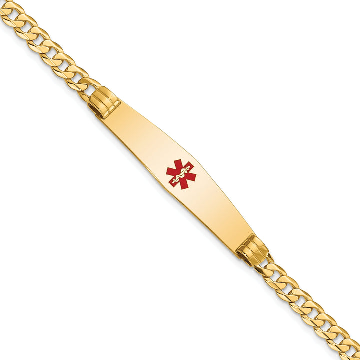 14K Yellow Gold Curb Link Medical ID Bracelet