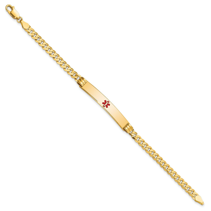 14K Yellow Gold Curb Link Medical ID Bracelet