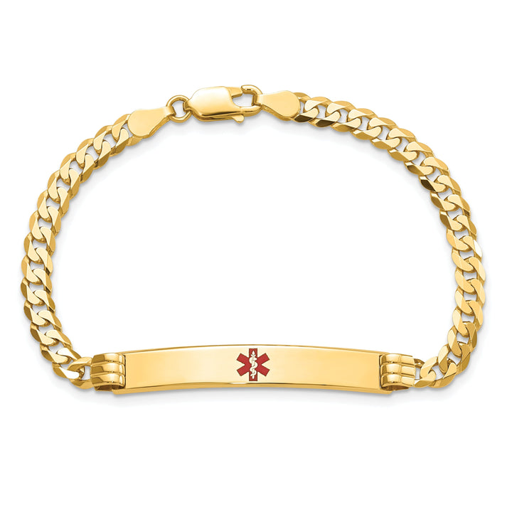 14K Yellow Gold Curb Link Medical ID Bracelet