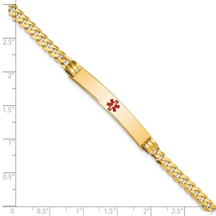 14K Yellow Gold Curb Link Medical ID Bracelet