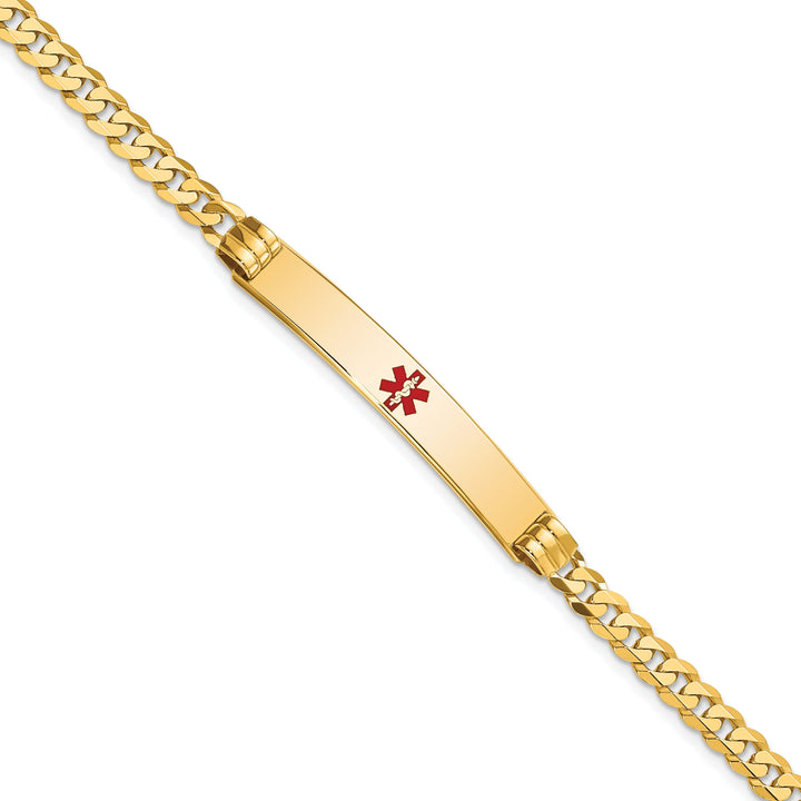 14K Yellow Gold Curb Link Medical ID Bracelet