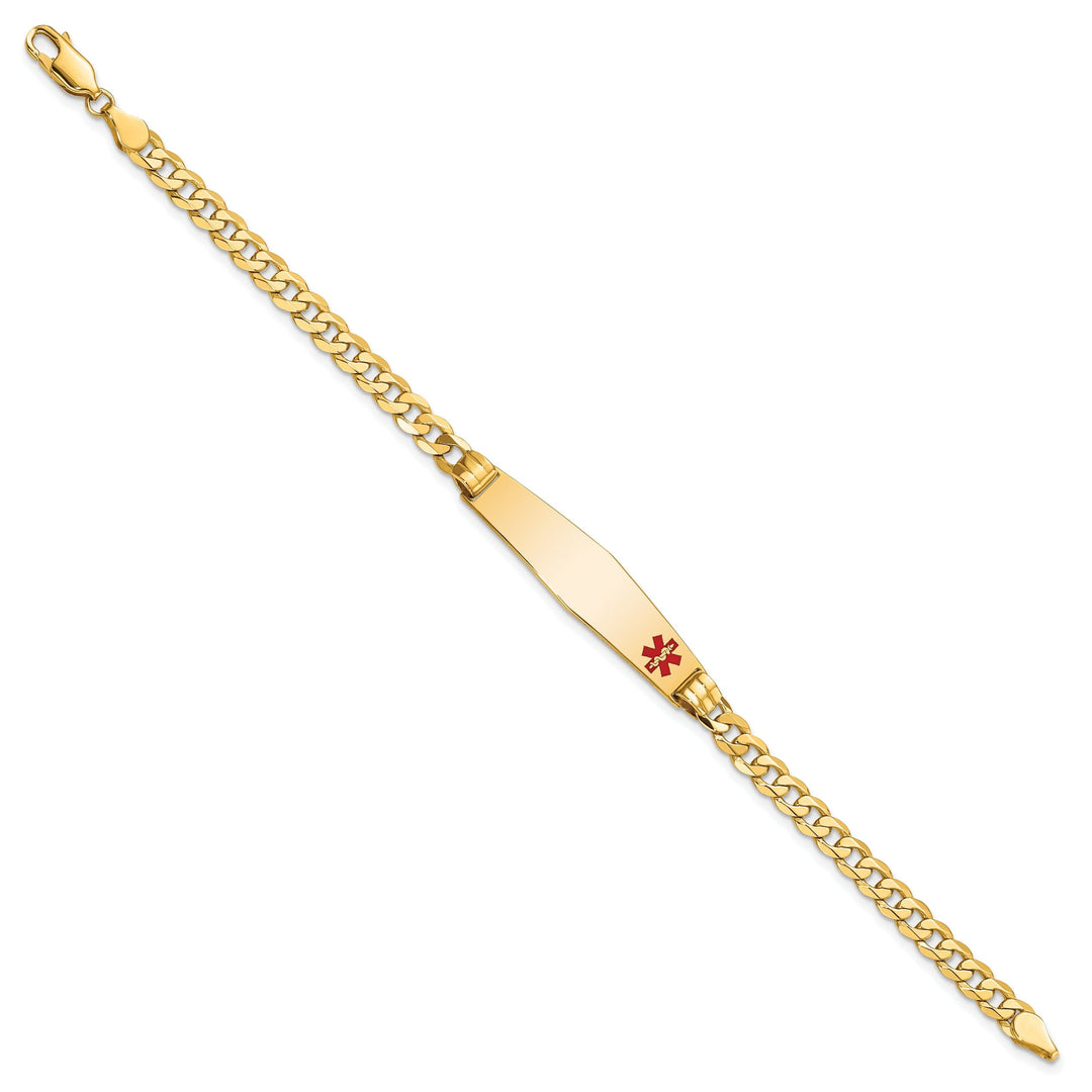 14K Yellow Gold Curb Link Medical ID Bracelet