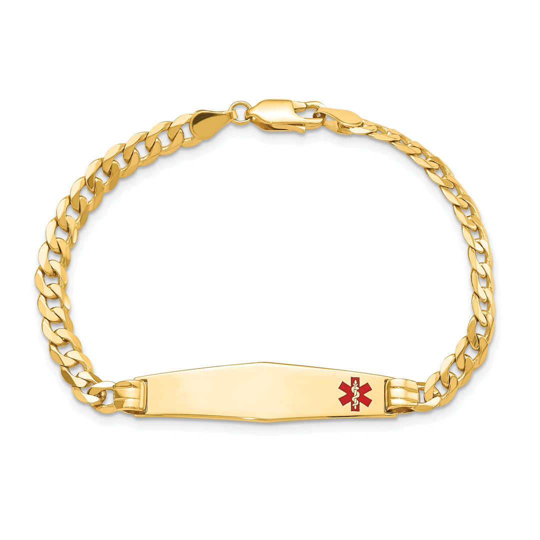 14K Yellow Gold Curb Link Medical ID Bracelet