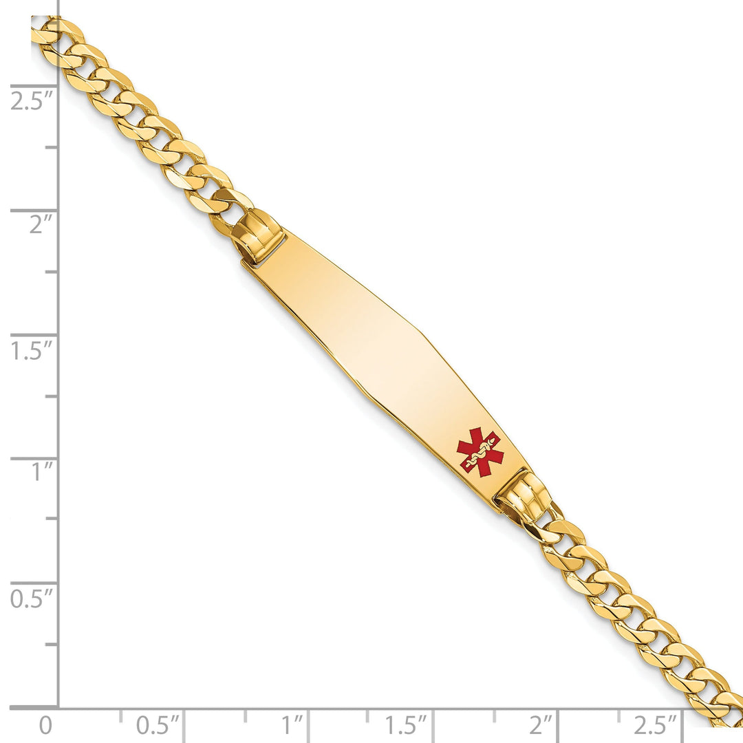 14K Yellow Gold Curb Link Medical ID Bracelet