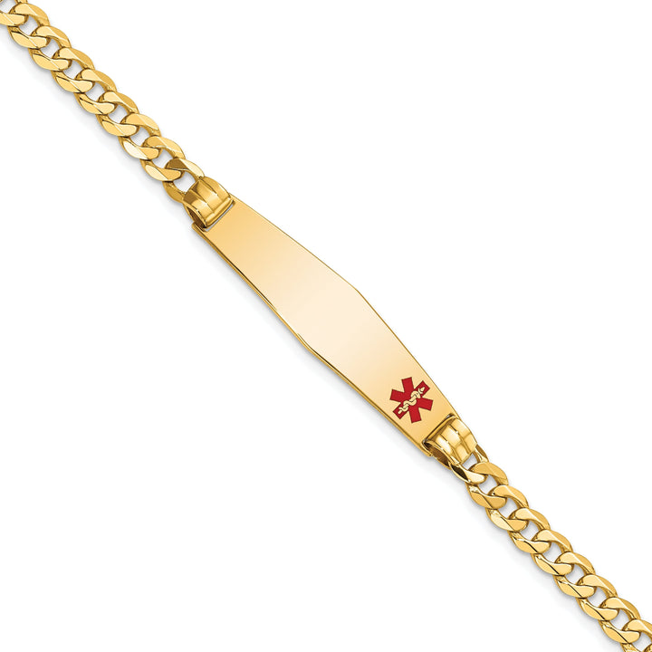 14K Yellow Gold Curb Link Medical ID Bracelet