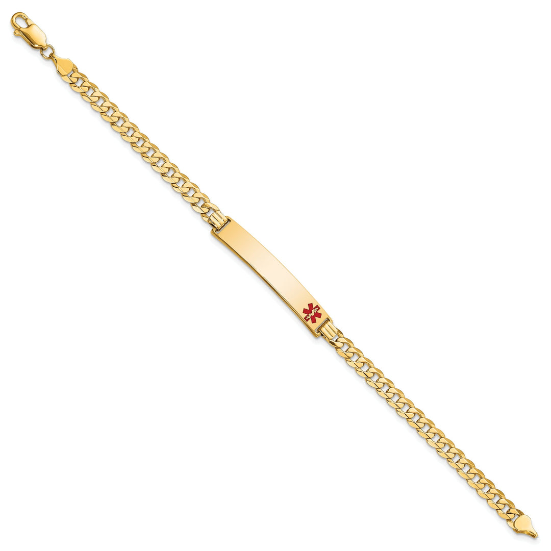 14K Yellow Gold Curb Link Medical ID Bracelet