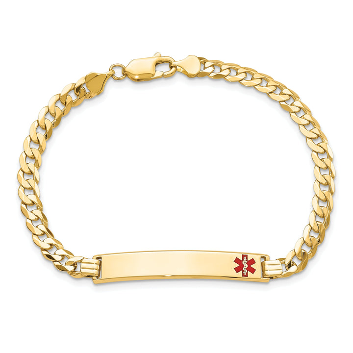 14K Yellow Gold Curb Link Medical ID Bracelet