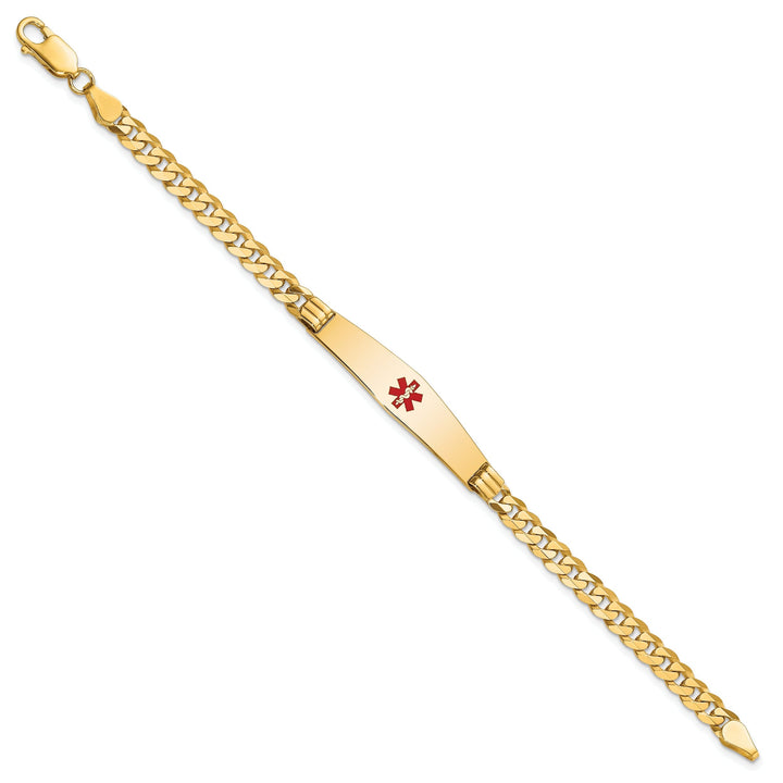 14K Yellow Gold Curb Link Medical ID Bracelet