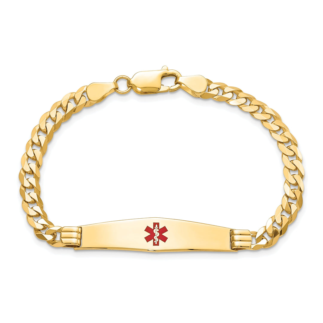 14K Yellow Gold Curb Link Medical ID Bracelet