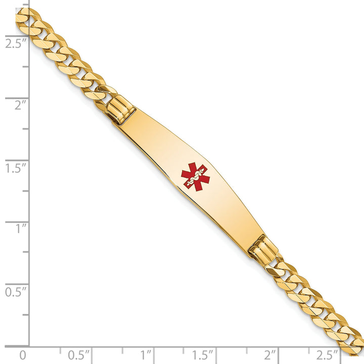 14K Yellow Gold Curb Link Medical ID Bracelet