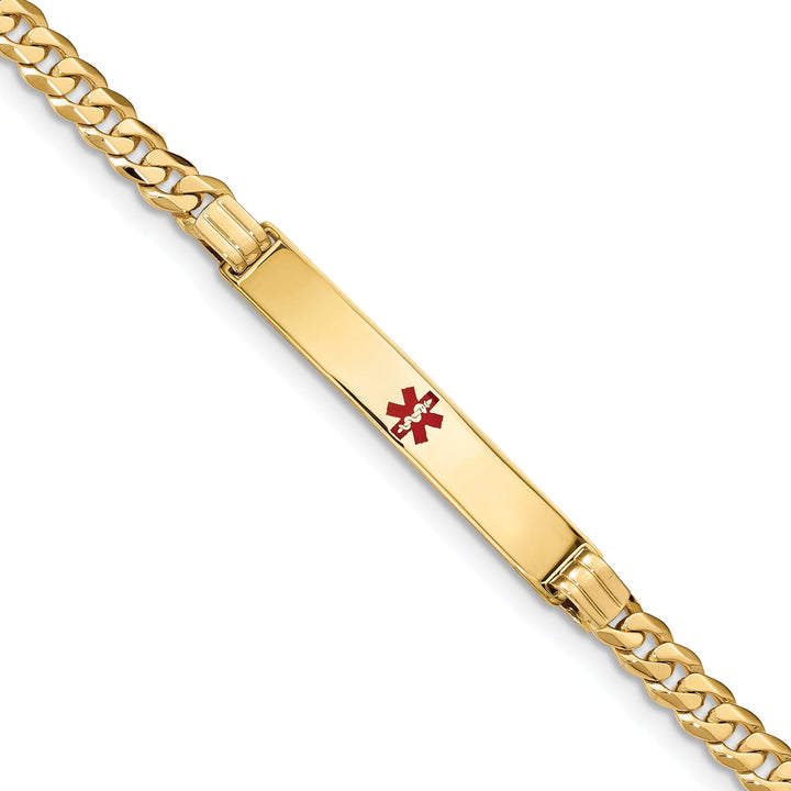 14K Yellow Gold Curb Link Medical ID Bracelet