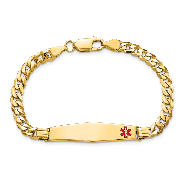 14K Yellow Gold Curb Link Medical ID Bracelet