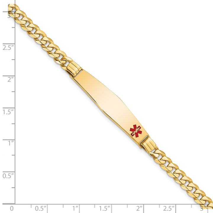 14K Yellow Gold Curb Link Medical ID Bracelet