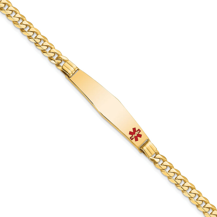 14K Yellow Gold Curb Link Medical ID Bracelet