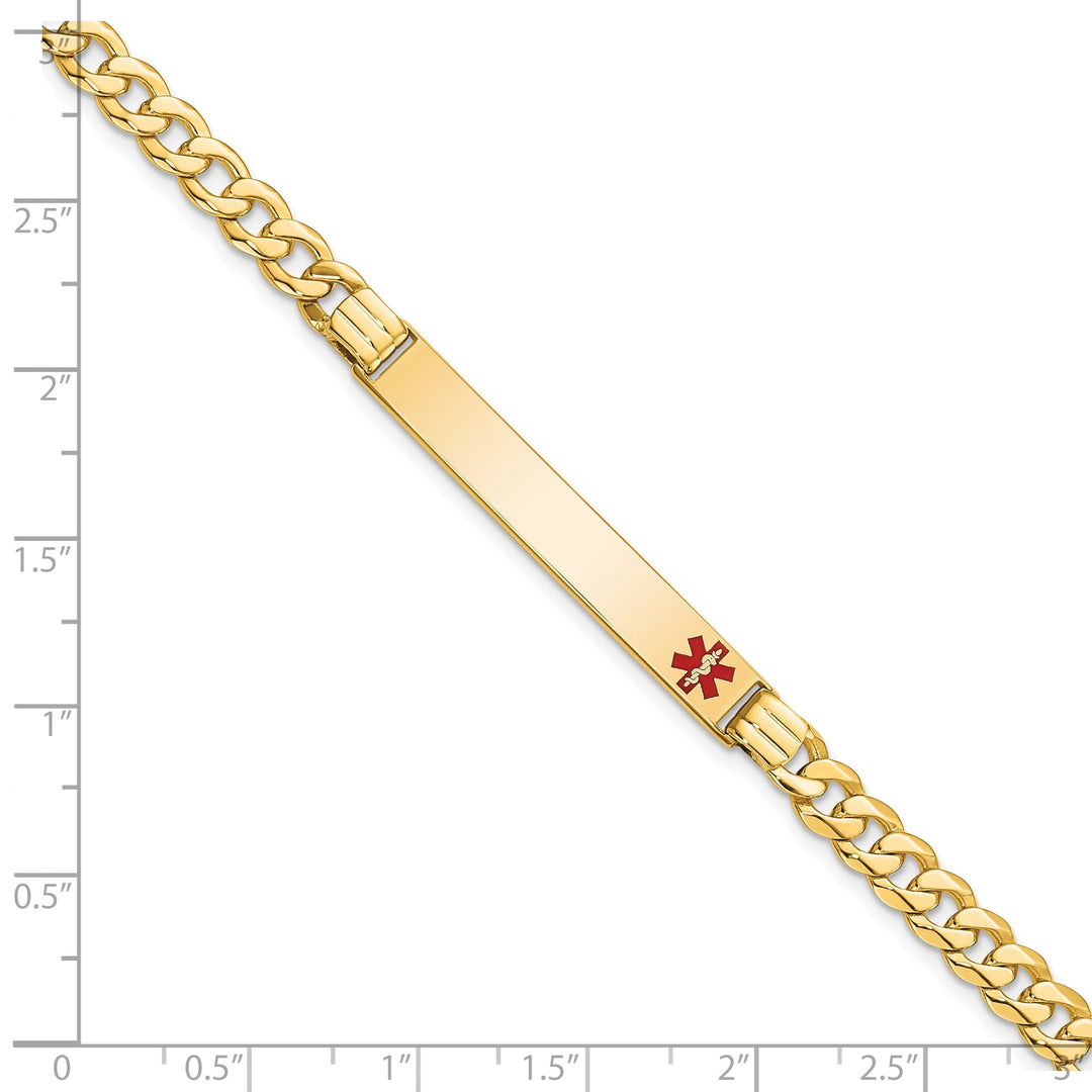 14K Yellow Gold Curb Link Medical ID Bracelet