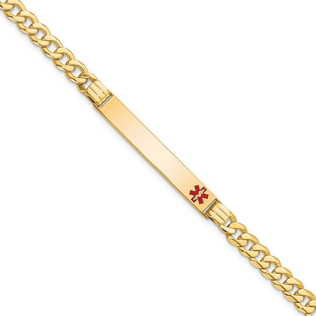 14K Yellow Gold Curb Link Medical ID Bracelet