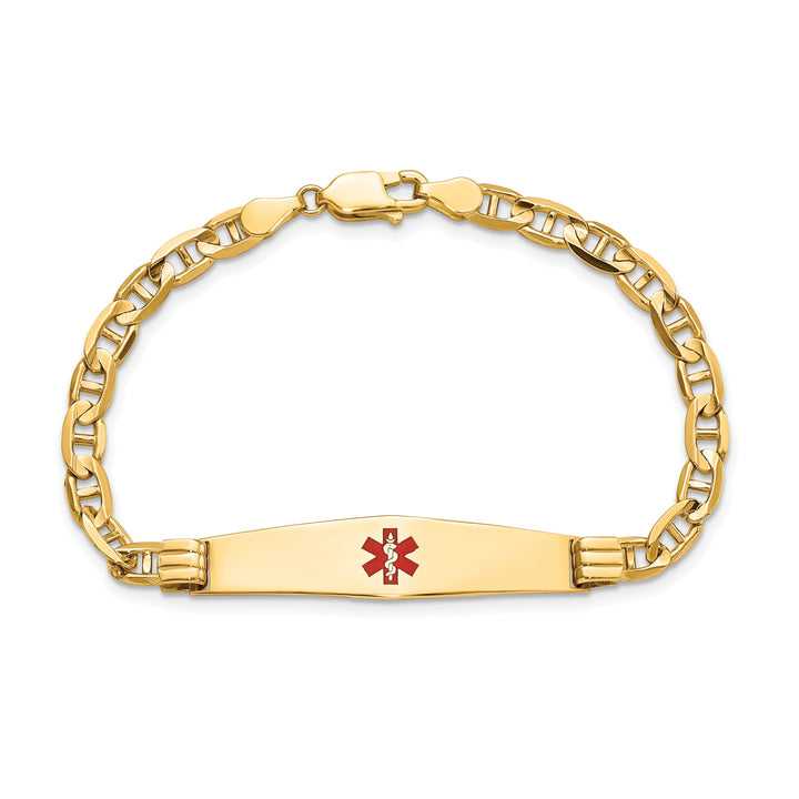 14K Yellow Gold Anchor Link Medical ID Bracelet