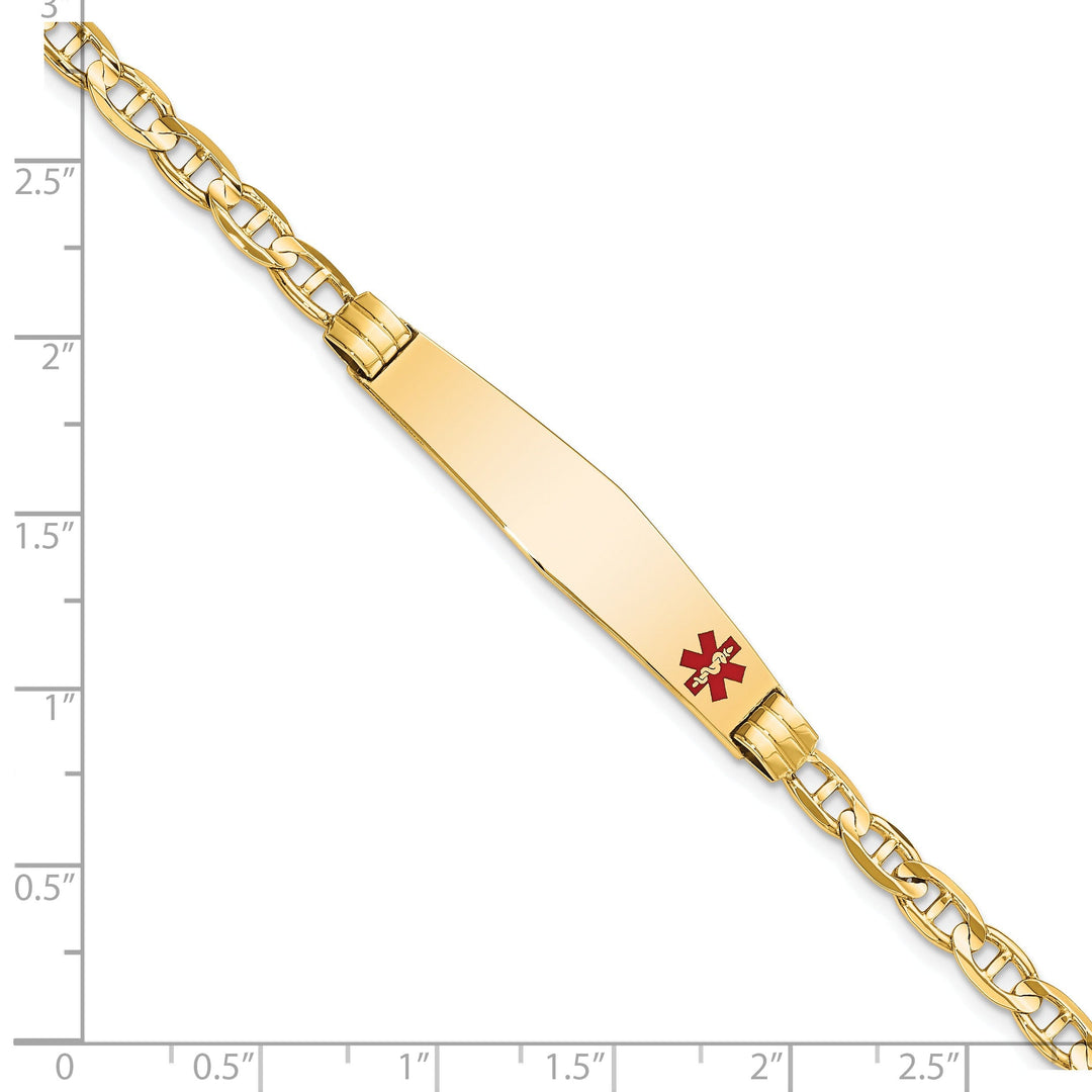 14K Yellow Gold Anchor Link Medical ID Bracelet