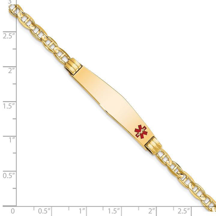 14K Yellow Gold Anchor Link Medical ID Bracelet