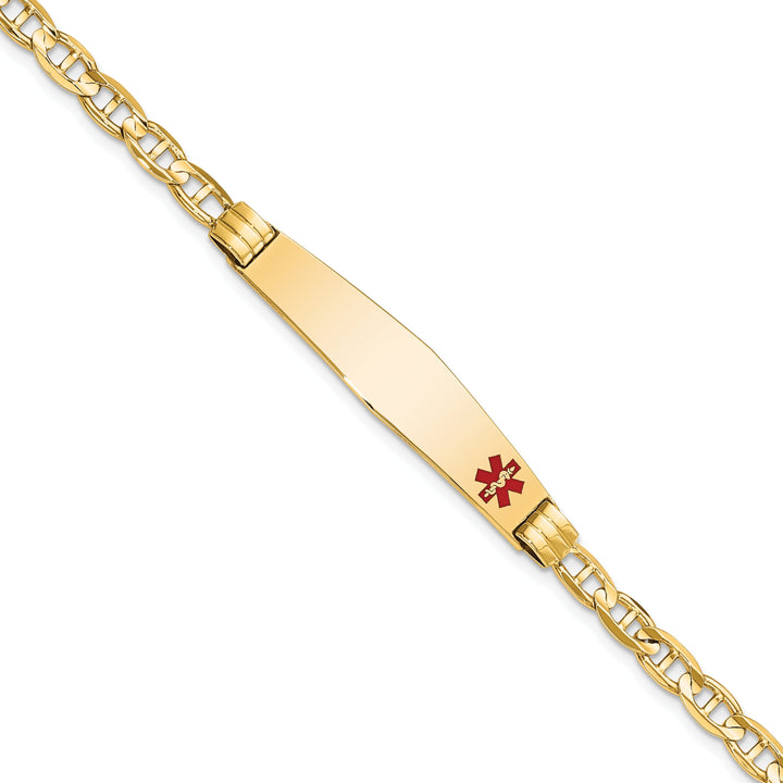 14K Yellow Gold Anchor Link Medical ID Bracelet