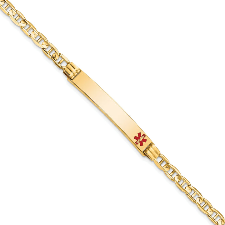 14K Yellow Gold Anchor Link Medical ID Bracelet