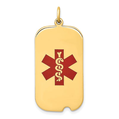 14k Yellow Gold Medical Alert ID Charm Pendant at $ 506.35 only from Jewelryshopping.com