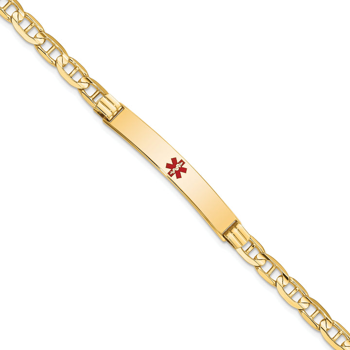 14K Yellow Gold Anchor Link Medical ID Bracelet