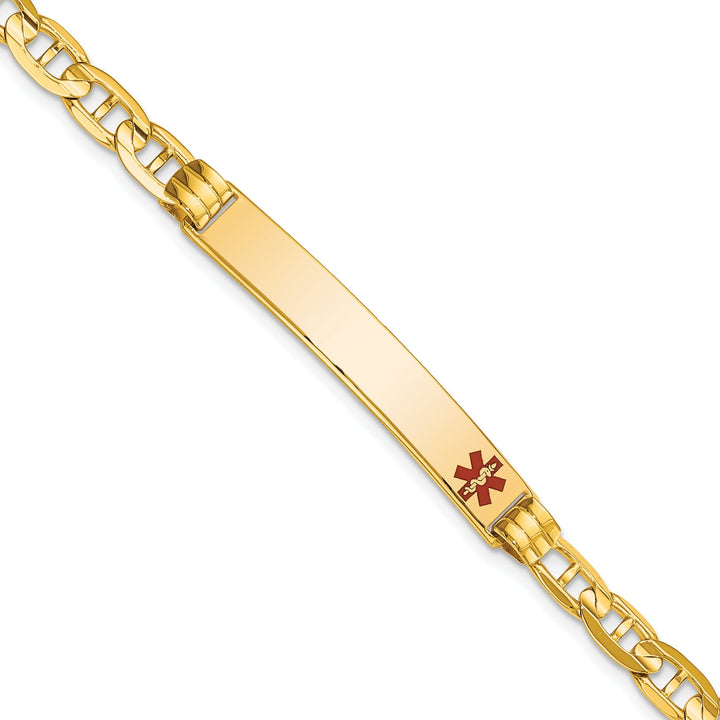 14K Yellow Gold Anchor Link Medical ID Bracelet