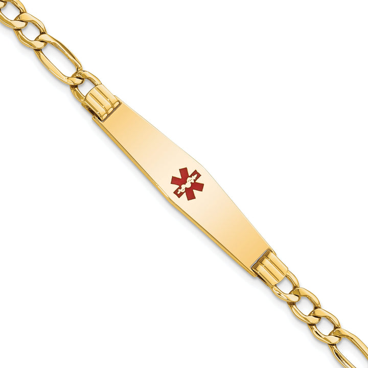 14K Yellow Gold Anchor Link Medical ID Bracelet