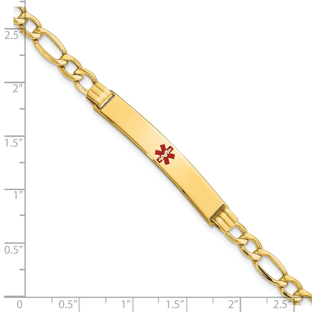 14K Yellow Gold Figaro Link Medical ID Bracelet