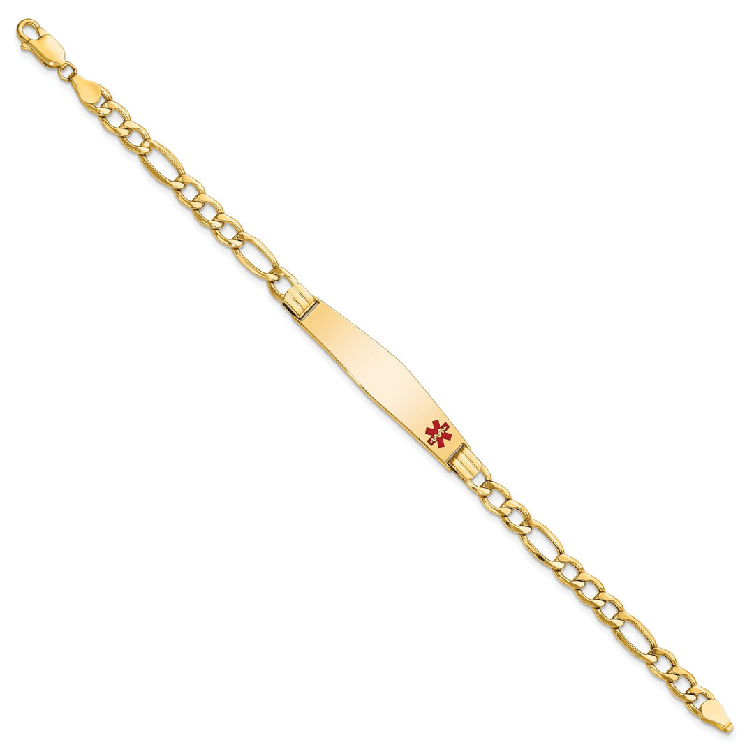 14K Yellow Gold Figaro Link Medical ID Bracelet