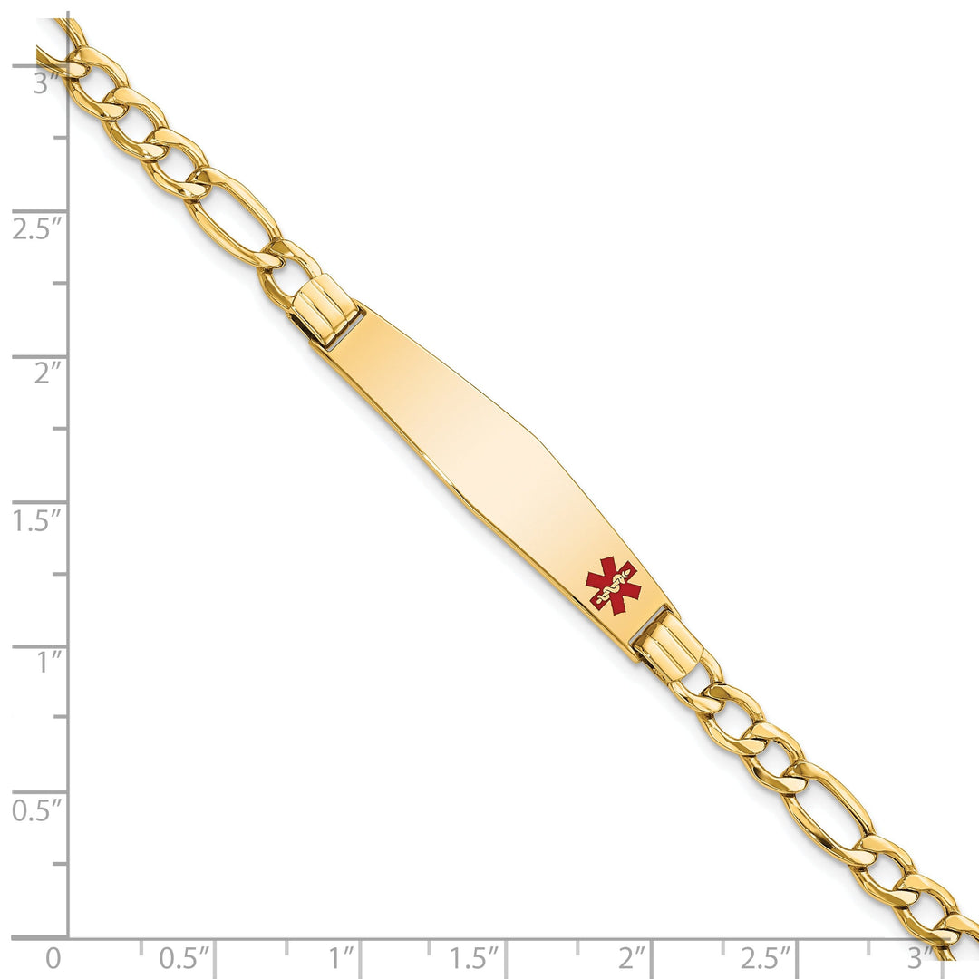 14K Yellow Gold Figaro Link Medical ID Bracelet