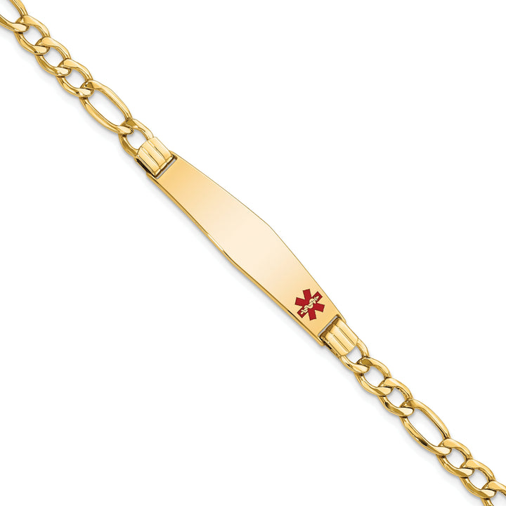 14K Yellow Gold Figaro Link Medical ID Bracelet