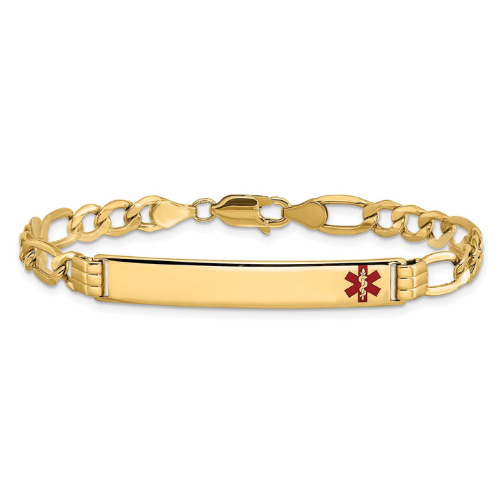 14K Yellow Gold Figaro Link Medical ID Bracelet