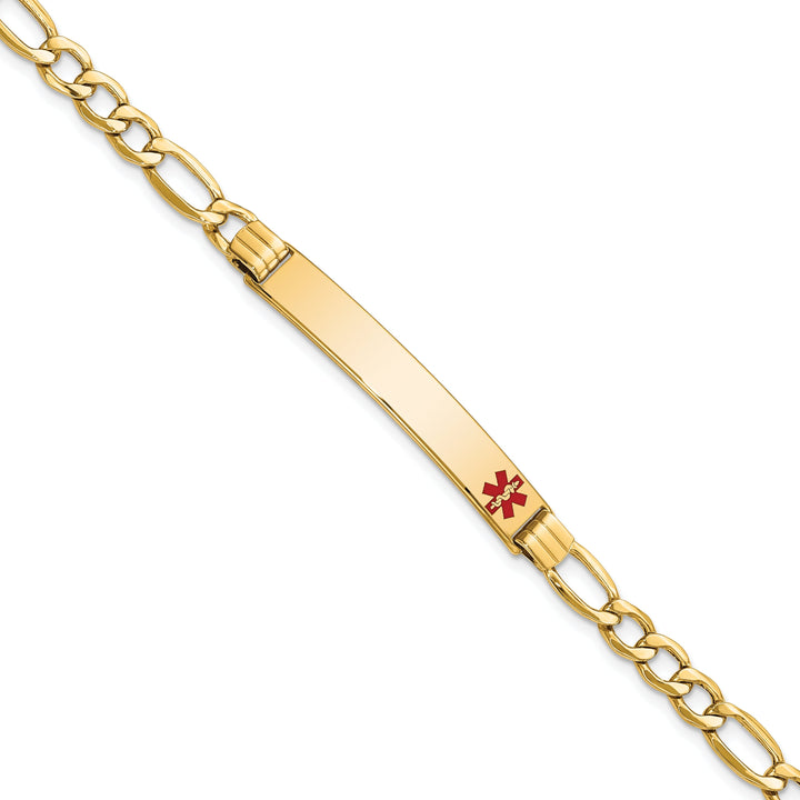 14K Yellow Gold Figaro Link Medical ID Bracelet