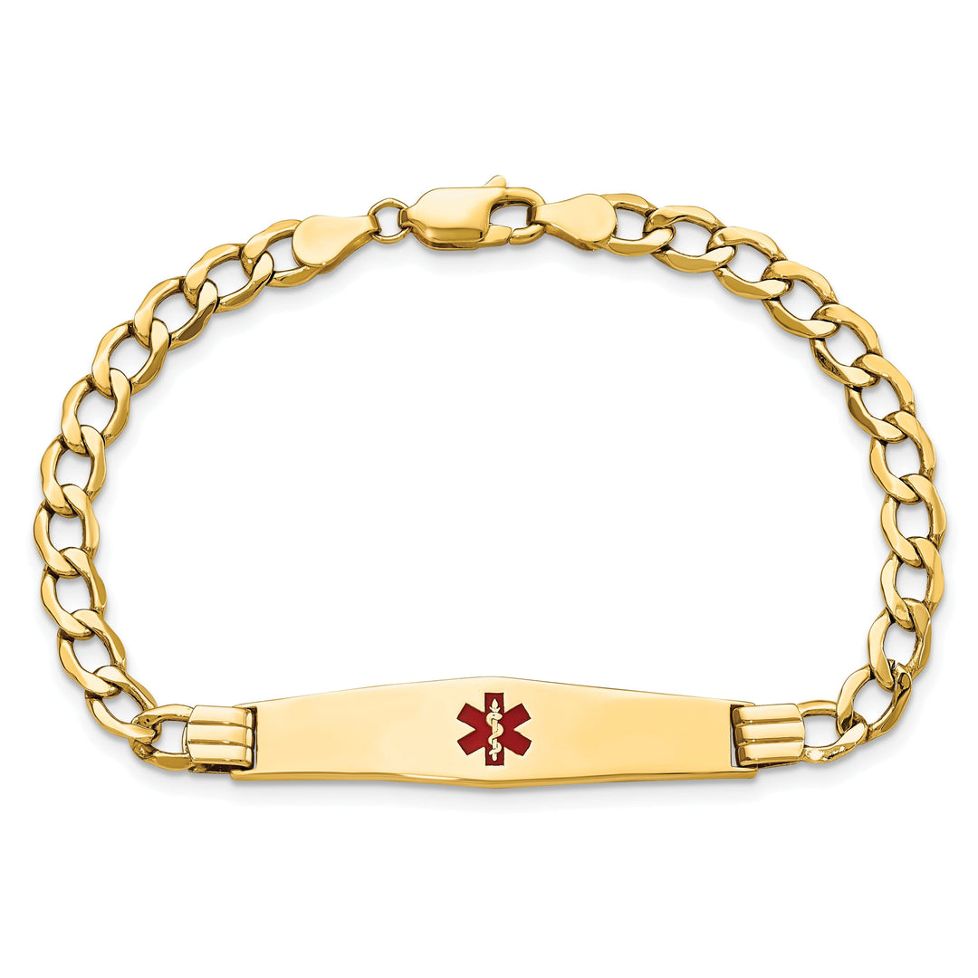 14K Yellow Gold Curb Link Medical ID Bracelet