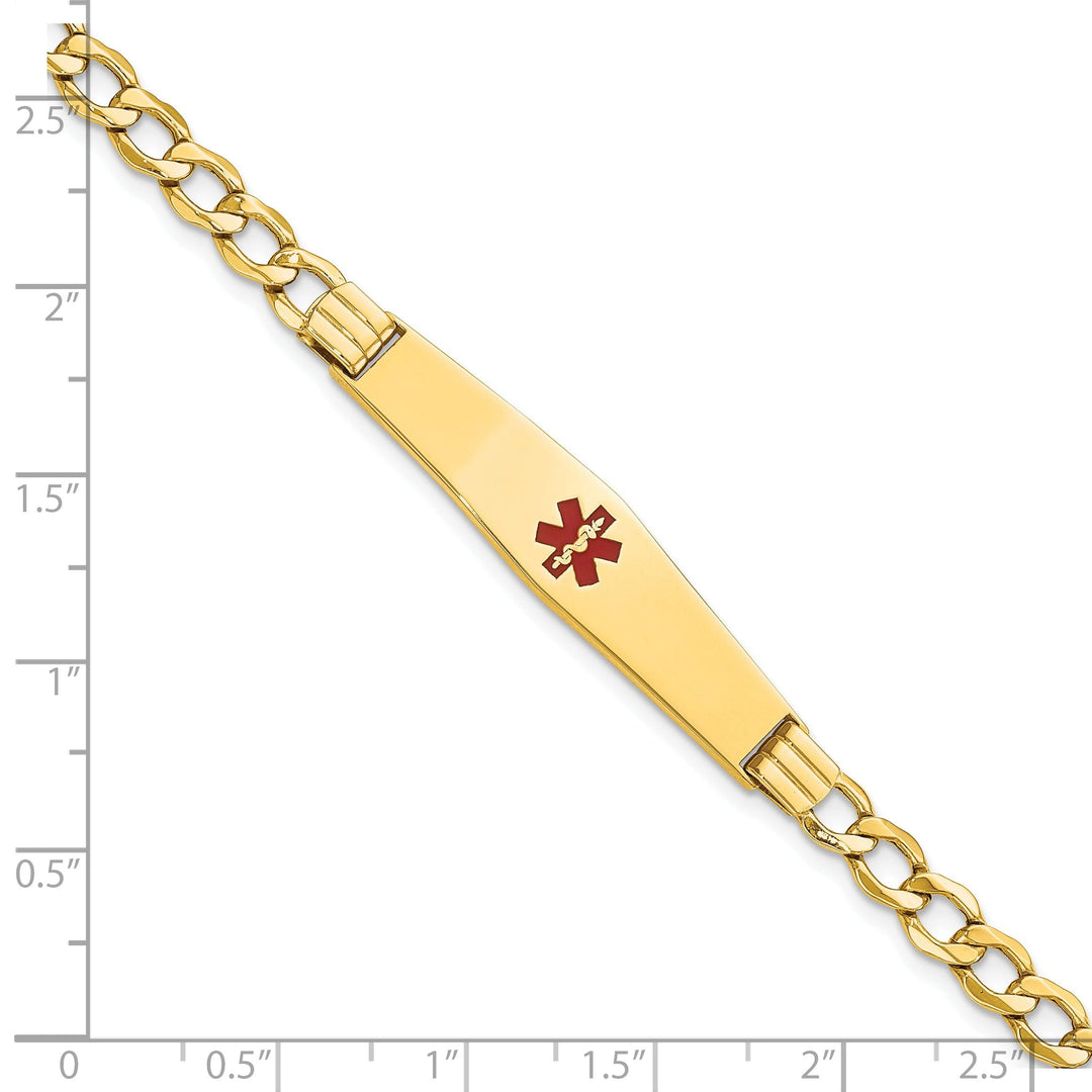 14K Yellow Gold Curb Link Medical ID Bracelet