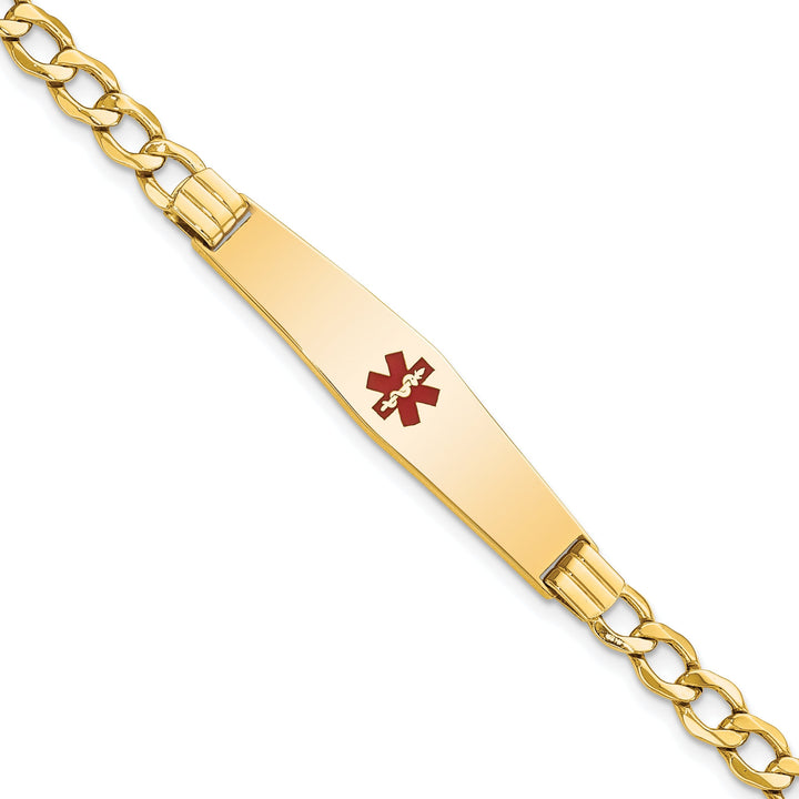 14K Yellow Gold Curb Link Medical ID Bracelet