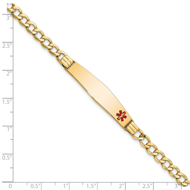 14K Yellow Gold Curb Link Medical ID Bracelet