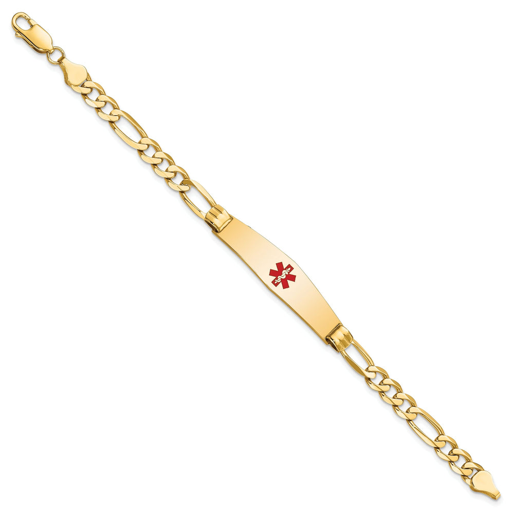 14K Yellow Gold Figaro Link Medical ID Bracelet