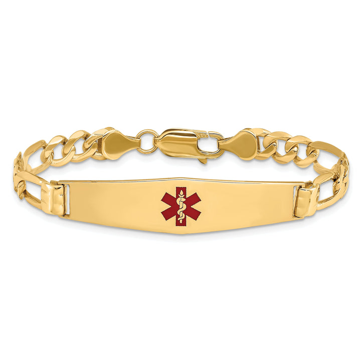 14K Yellow Gold Figaro Link Medical ID Bracelet