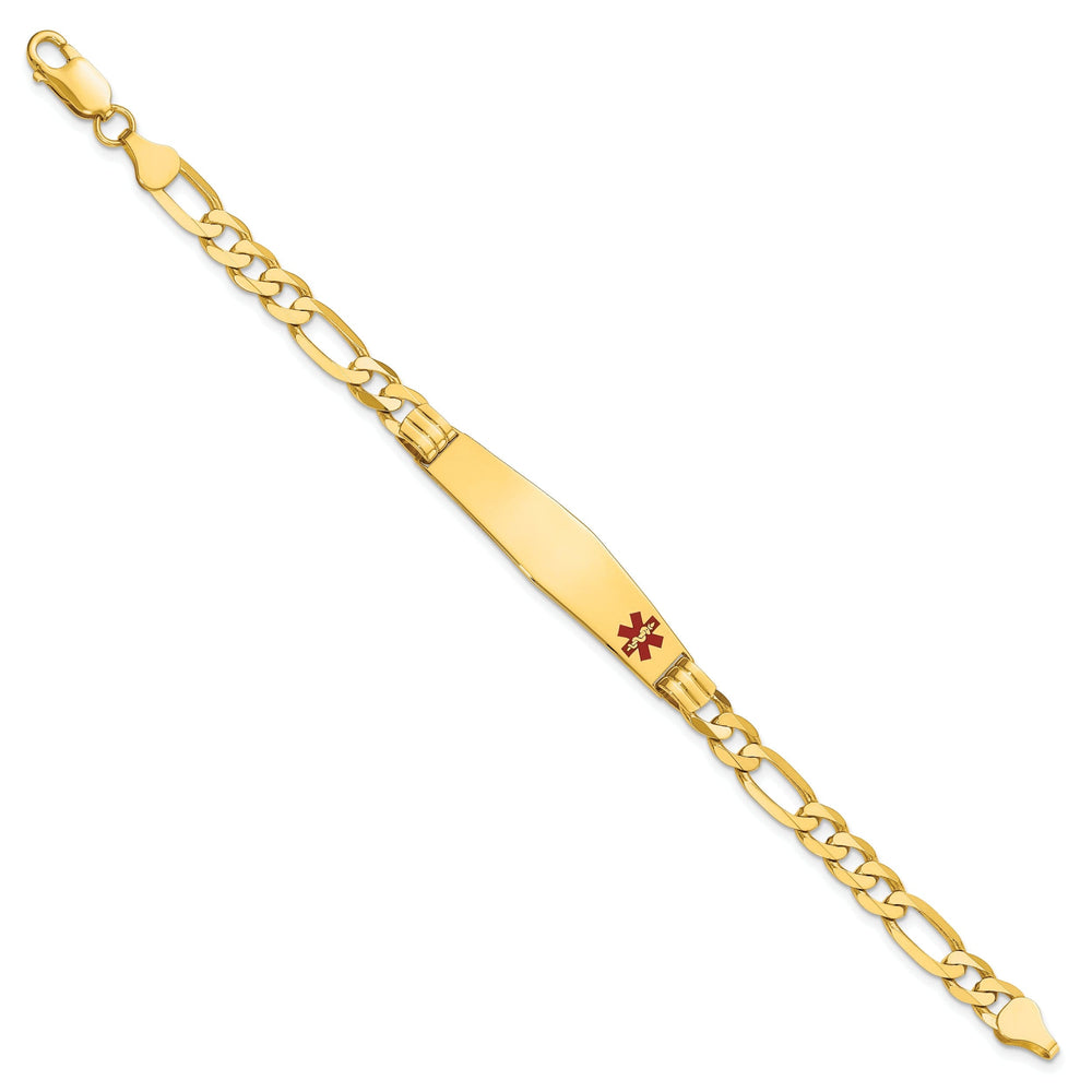 14K Yellow Gold Figaro Link Medical ID Bracelet