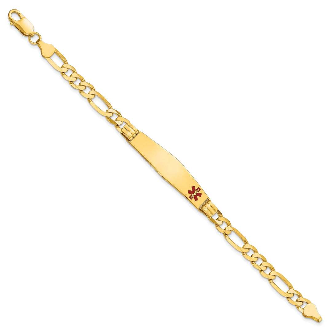 14K Yellow Gold Figaro Link Medical ID Bracelet