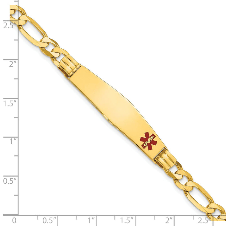 14K Yellow Gold Figaro Link Medical ID Bracelet