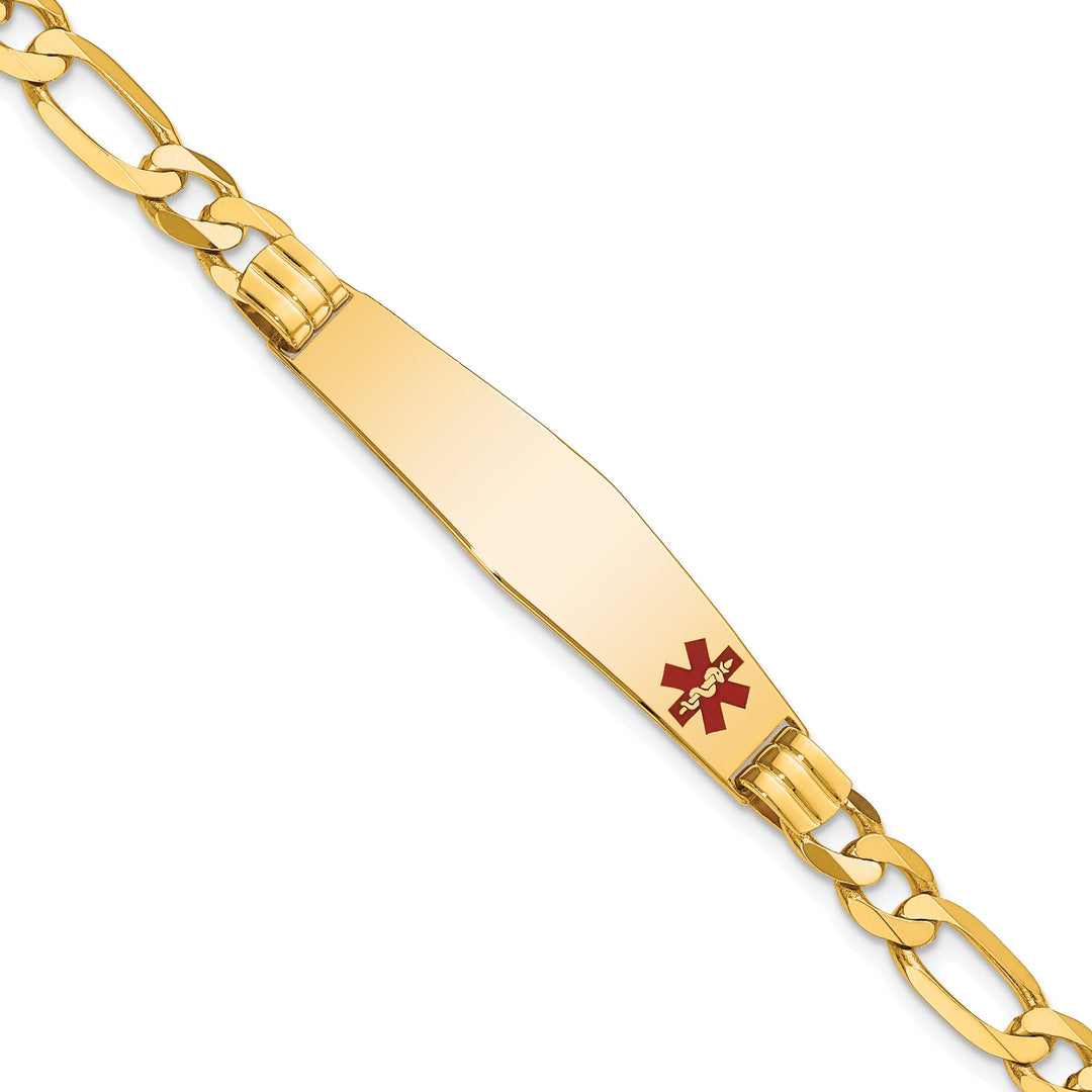 14K Yellow Gold Figaro Link Medical ID Bracelet