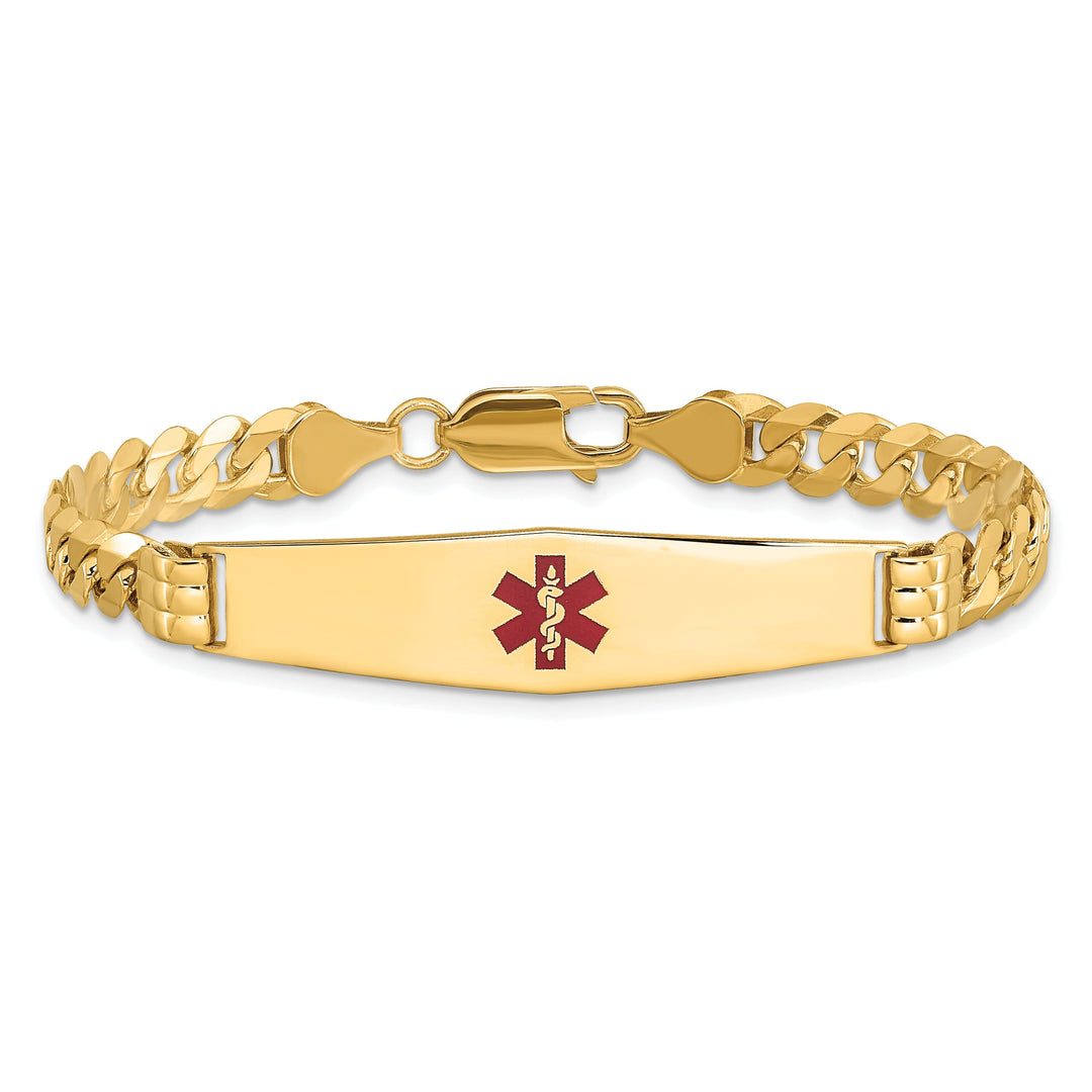 14K Yellow Gold Curb Link Medical ID Bracelet