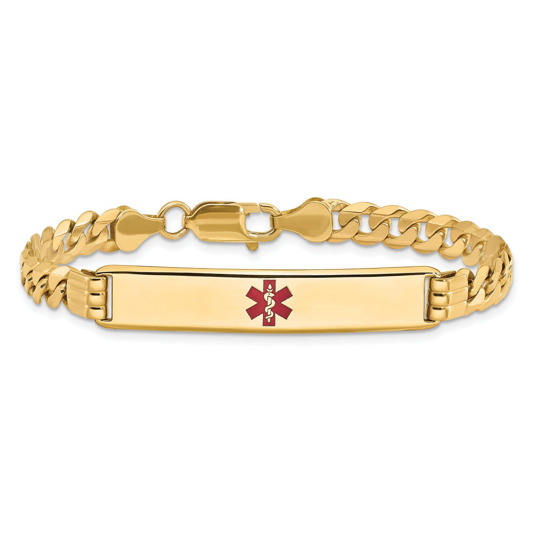 14K Yellow Gold Curb Link Medical ID Bracelet