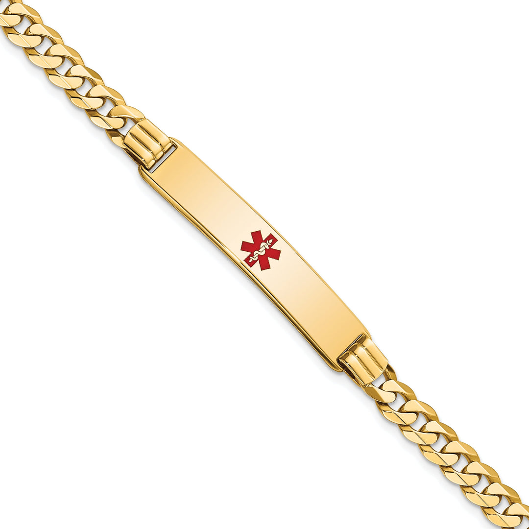 14K Yellow Gold Curb Link Medical ID Bracelet