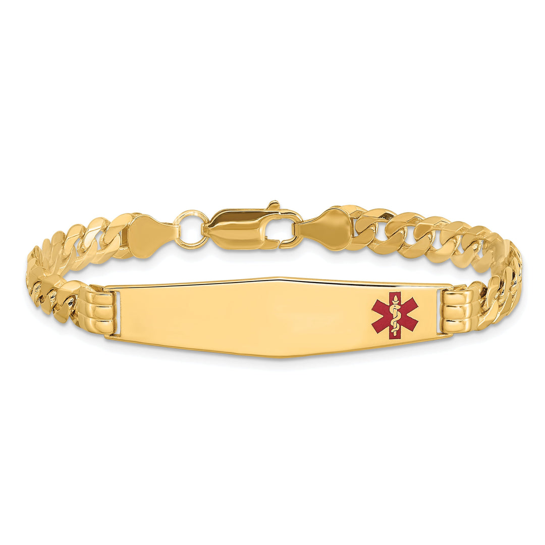 14K Yellow Gold Curb Link Medical ID Bracelet